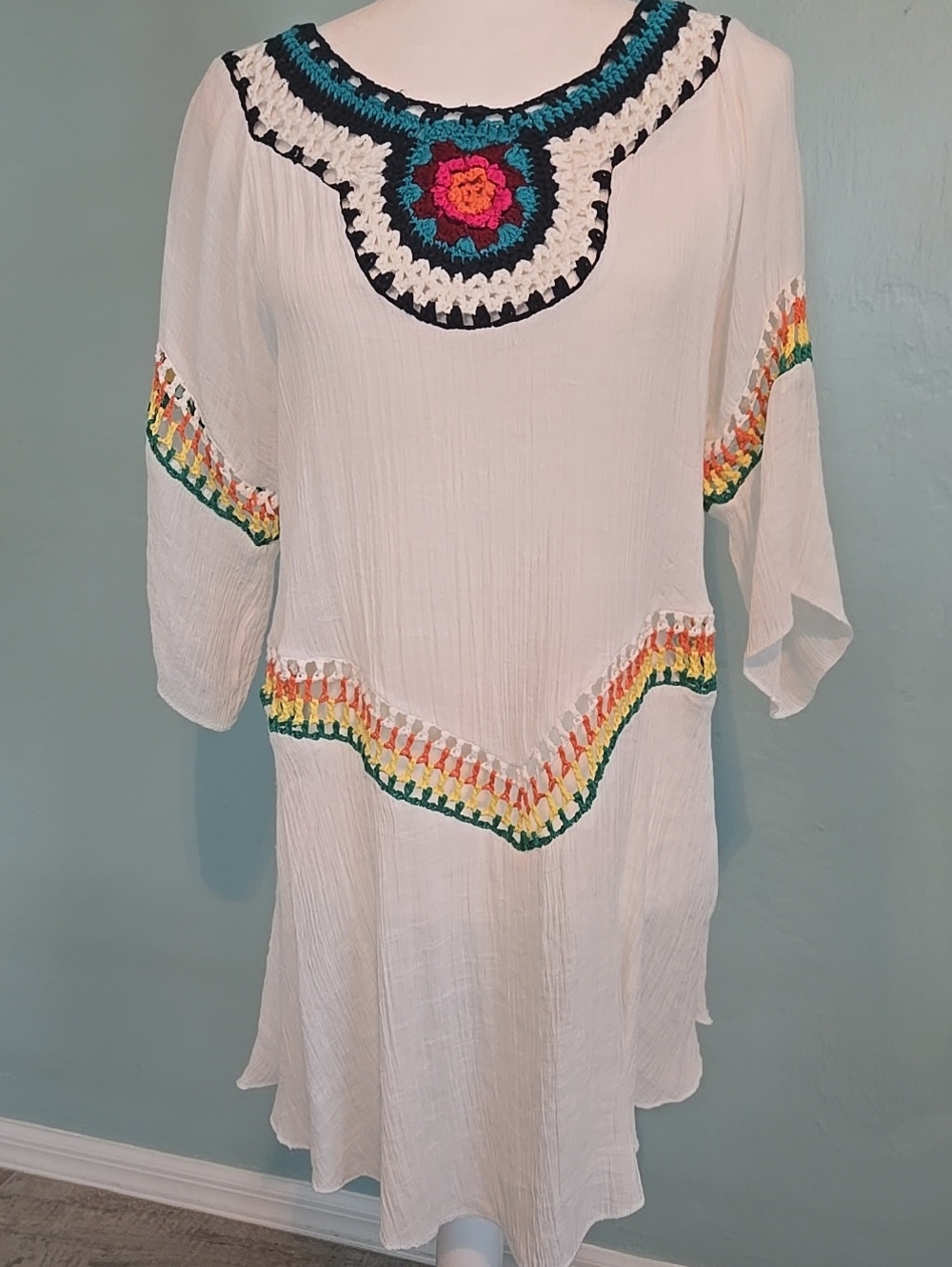 Boho Crochet-Trim Cover up
